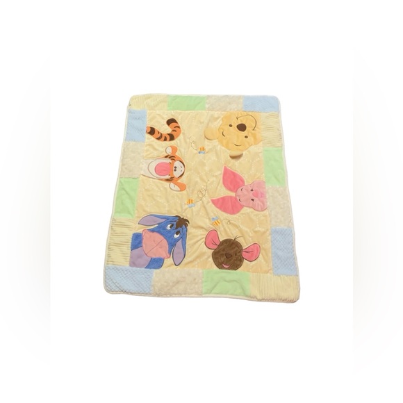 Disney Winnie The Pooh Piglet Eeyore Tigger Roo Peek A Boo Baby Blanket - Picture 1 of 12
